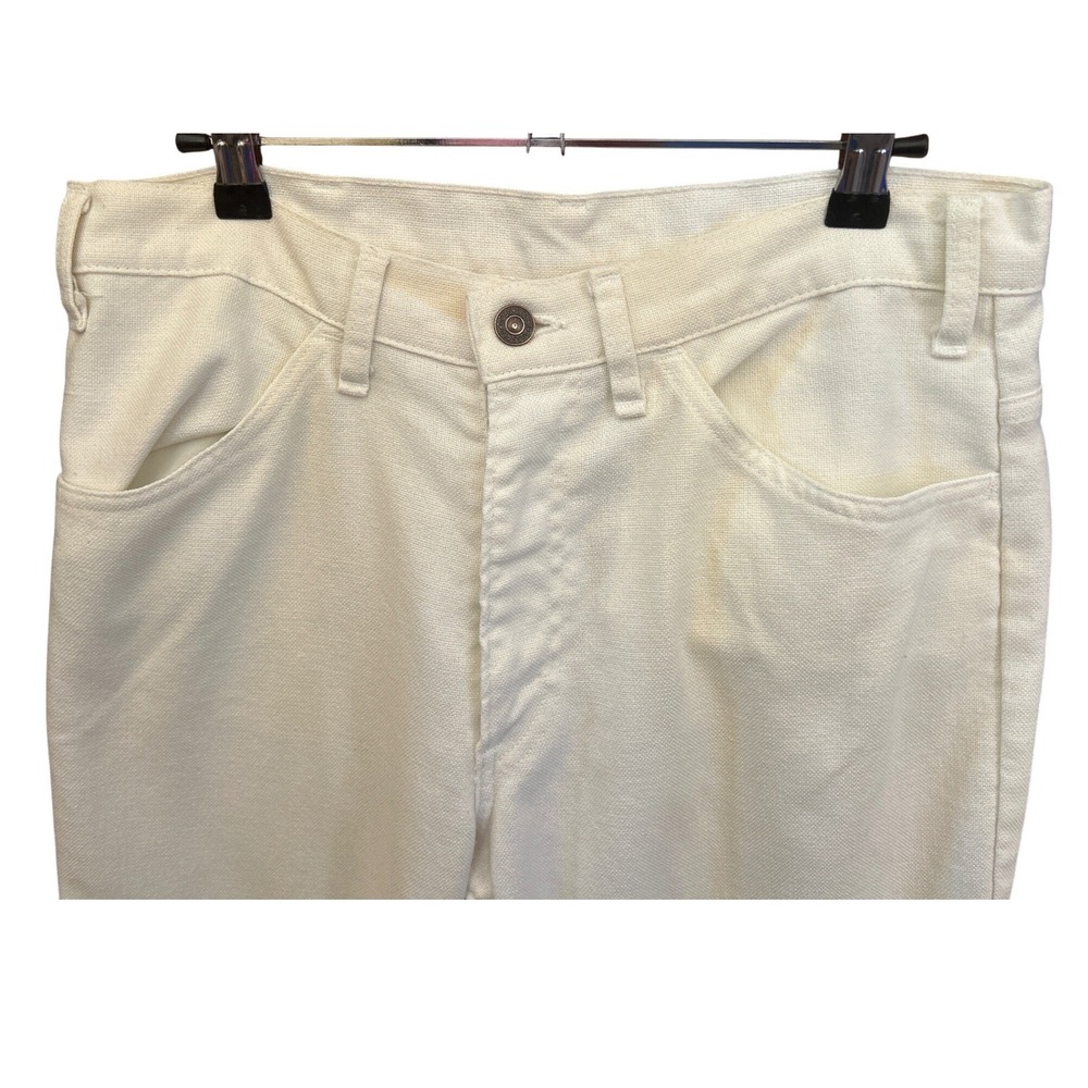 VINTAGE LEVIS STA PREST WHITE FLARE JEANS SIZE 34X32 BELL BOTTOM RETRO - Picture 2 of 7